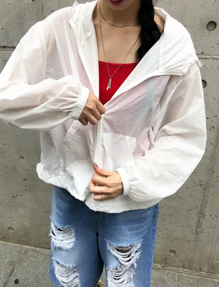 Summer Crop Hooded Wind Jacket