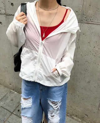Summer Crop Hooded Wind Jacket