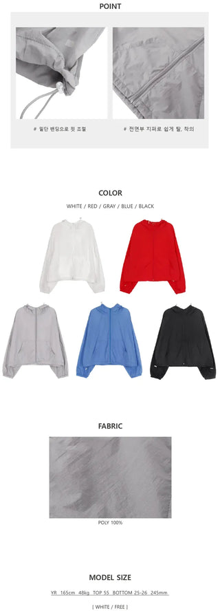 Summer Crop Hooded Wind Jacket