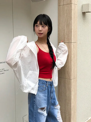 Summer Crop Hooded Wind Jacket