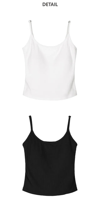 Daily Ribbed Sleeveless with Built-in Cap
