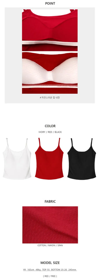 Daily Ribbed Sleeveless with Built-in Cap