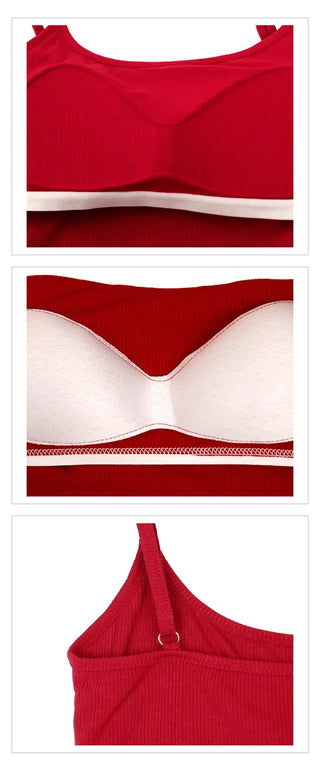 Daily Ribbed Sleeveless with Built-in Cap