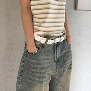 Matte Double Buckle Belt