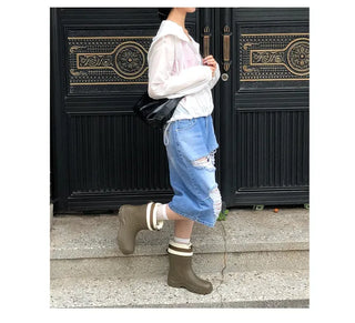 Distressed Bermuda Denim