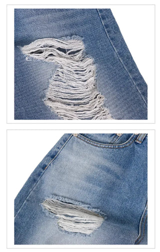 Distressed Bermuda Denim