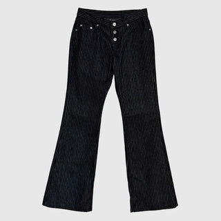 Out-button striped pants