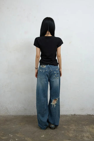 Here Henley Neck Short Sleeve Tee