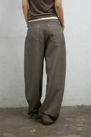 Jans Belt Striped Pants