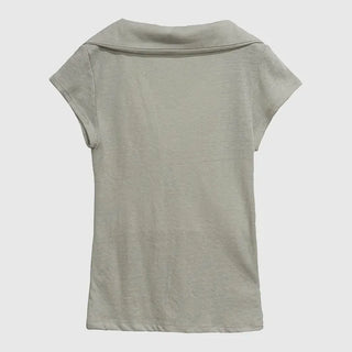 Noir Double Collar Short Sleeve T-shirt