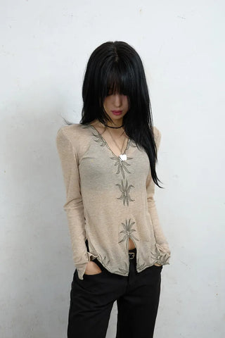 Solar embroidered long sleeve