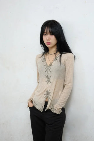 Solar embroidered long sleeve