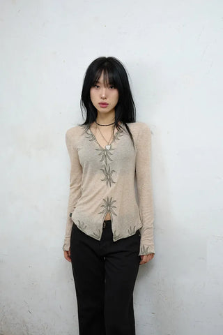 Solar embroidered long sleeve