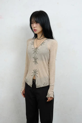 Solar embroidered long sleeve