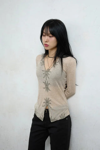 Solar embroidered long sleeve
