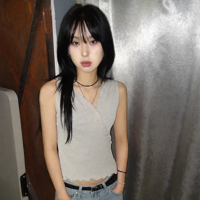 Maroon Button Sleeveless