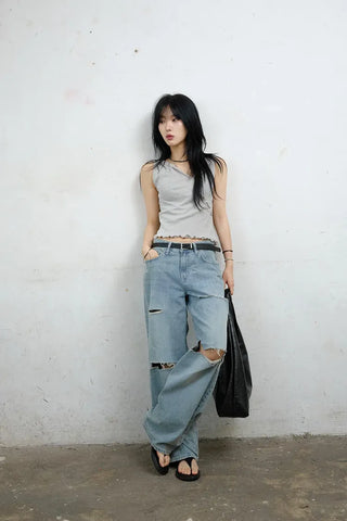 Maroon Button Sleeveless