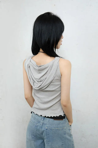 Maroon Button Sleeveless
