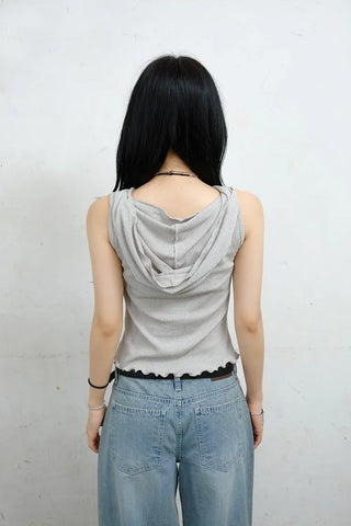 Maroon Button Sleeveless