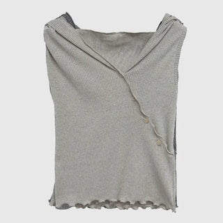 Maroon Button Sleeveless