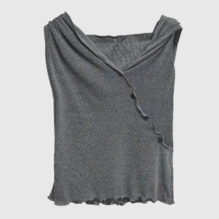 Maroon Button Sleeveless