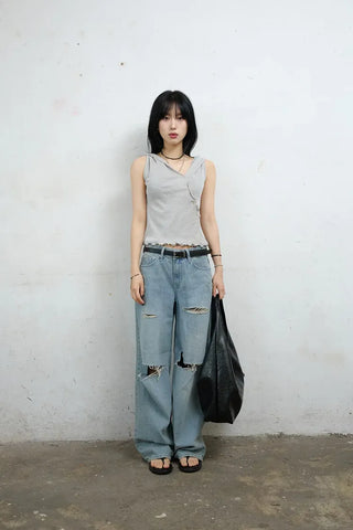 Seven-cut denim jeans