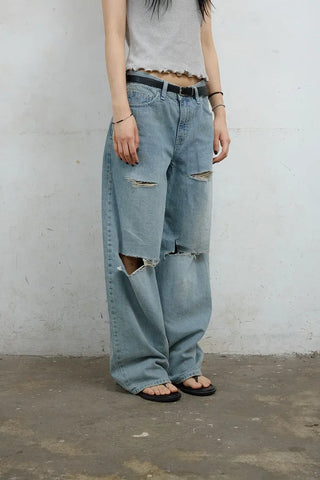 Seven-cut denim jeans