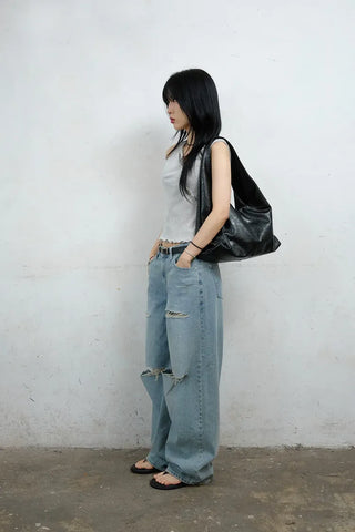 Seven-cut denim jeans