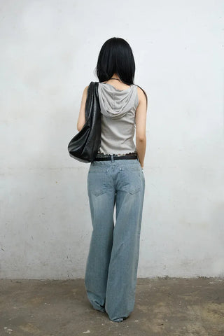 Seven-cut denim jeans