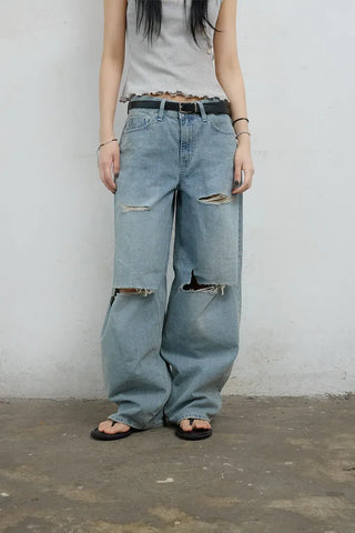 Seven-cut denim jeans