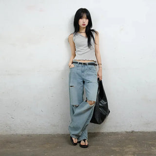 Seven-cut denim jeans