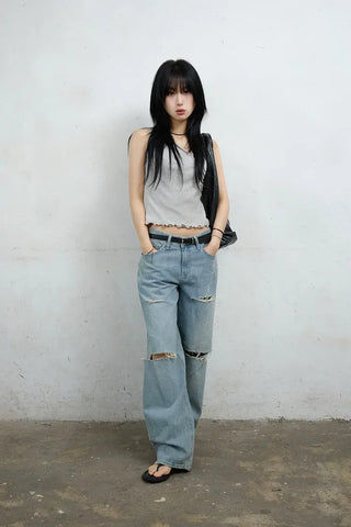 Seven-cut denim jeans