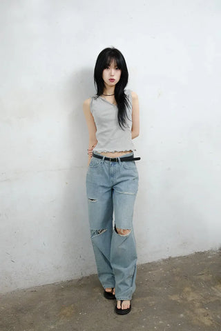 Seven-cut denim jeans