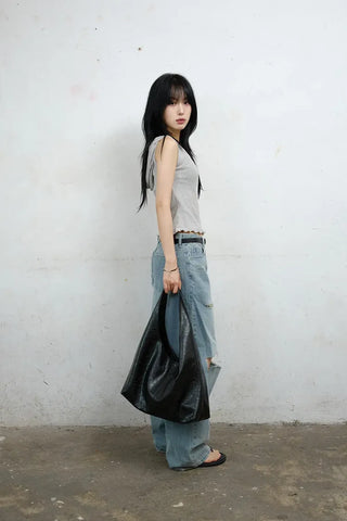 Seven-cut denim jeans