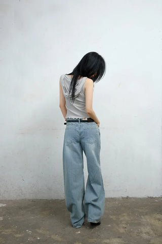 Seven-cut denim jeans
