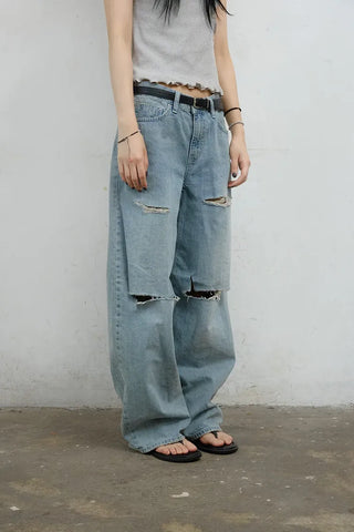 Seven-cut denim jeans