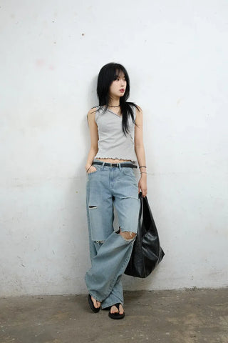 Seven-cut denim jeans