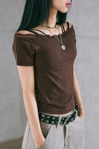 Pale Lace Off Tee