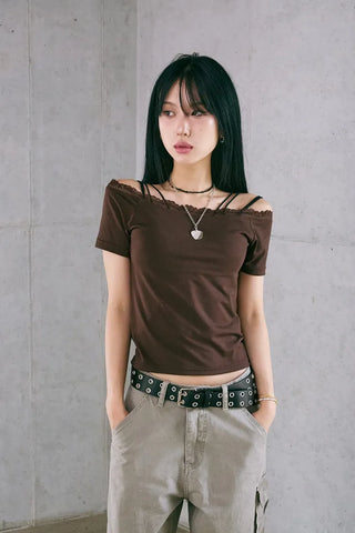 Pale Lace Off Tee