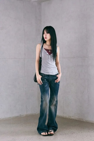 Button Henley Neck Sleeveless
