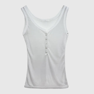 Button Henley Neck Sleeveless
