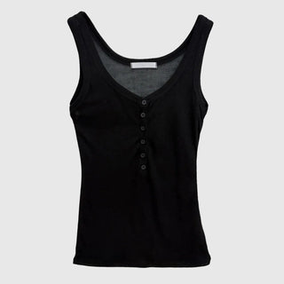 Button Henley Neck Sleeveless