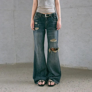 Damaged Loose Bootcut Denim