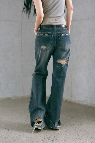 Damaged Loose Bootcut Denim