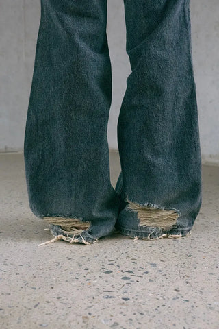 Damaged Loose Bootcut Denim
