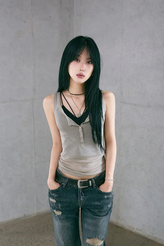 Damaged Loose Bootcut Denim