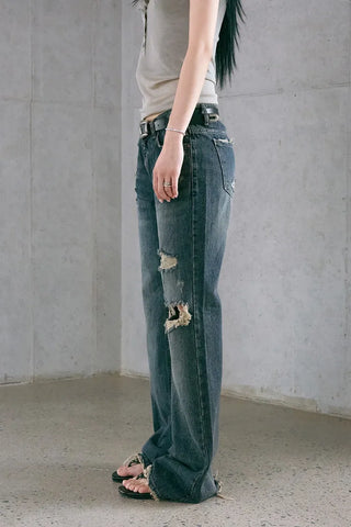 Damaged Loose Bootcut Denim