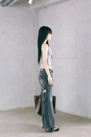 Damaged Loose Bootcut Denim