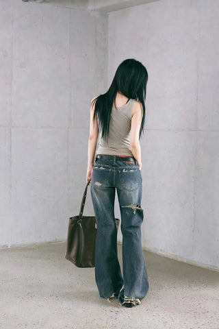 Damaged Loose Bootcut Denim