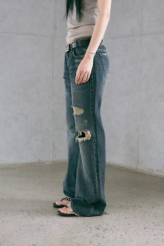 Damaged Loose Bootcut Denim